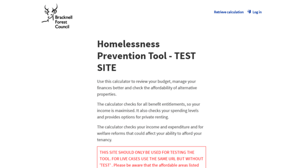 bracknellforesthomelessnesstest.entitledto.co.uk