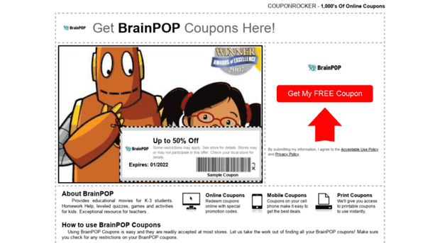 brainpop.couponrocker.com