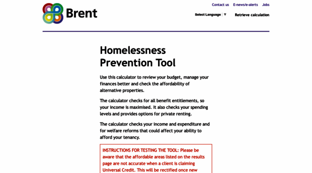 brenthomelessnesstest.entitledto.co.uk