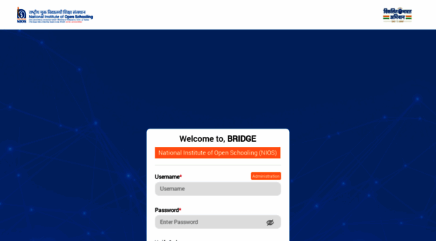 bridge-admin.nios.ac.in - Bridge - Login - Bridge Admin Nios