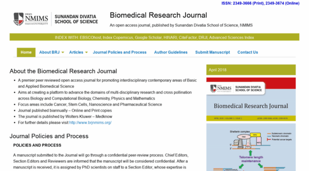 Brj-sdsos.nmims.edu - Biomedical Research Journal - ... - Brj Sdsos Nmims