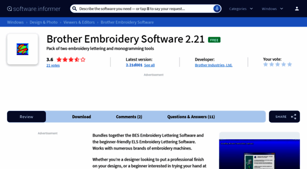 brother-embroidery-software.software.informer.com