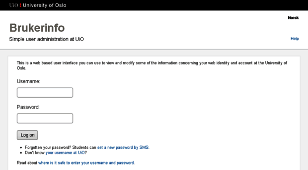 brukerinfo.uio.no