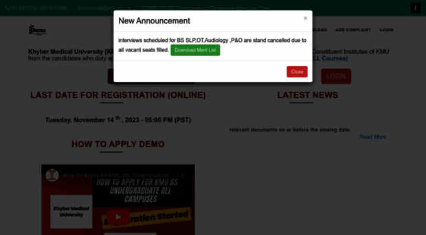 bsadmissions.kmu.edu.pk