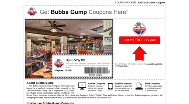 bubbagump.couponrocker.com