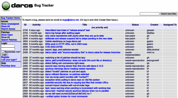 bugs.darcs.net