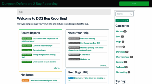 bugs.dungeondefenders2.com