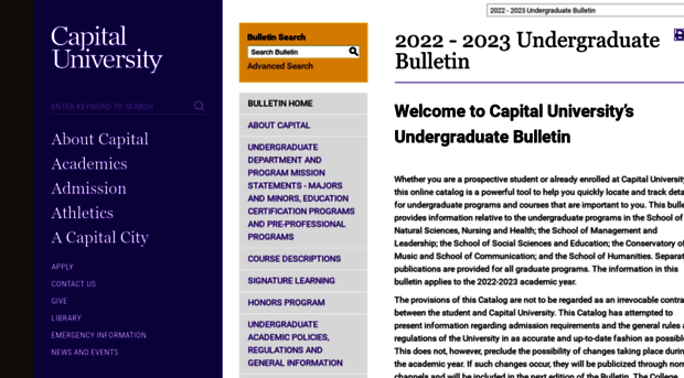 bulletin.capital.edu