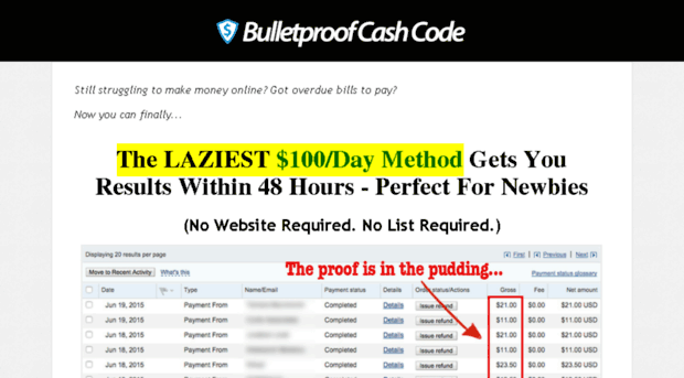 bulletproofcashcode.com