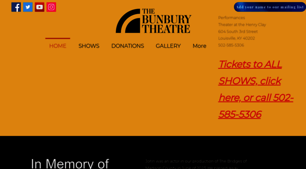 bunburytheatre.org