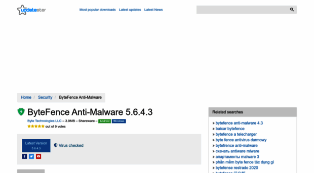 bytefence-anti-malware.updatestar.com