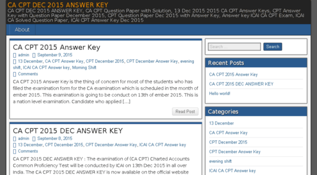 cacptdec2015answerkey.in