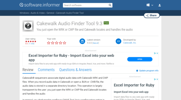 cakewalk-audio-finder-tool.software.informer.com