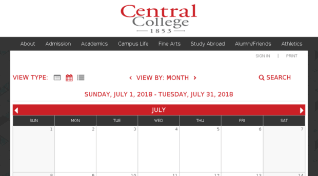 calendar.central.edu
