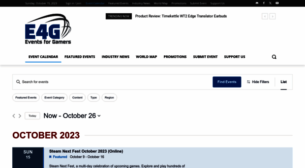 calendar.eventsforgamers.com