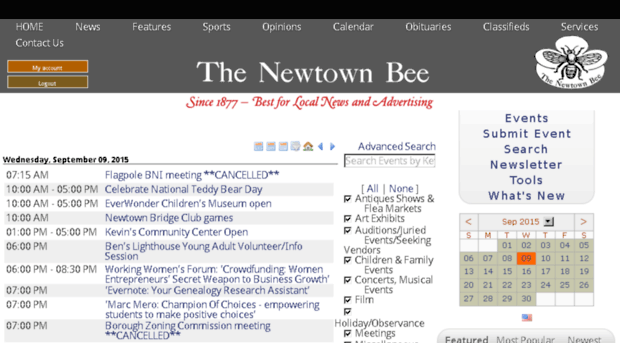 calendar.newtownbee.com