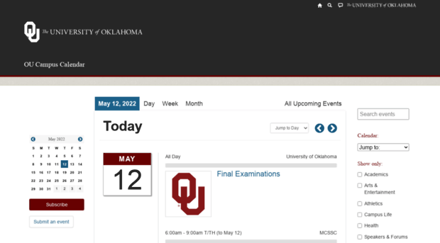 calendar.ou.edu