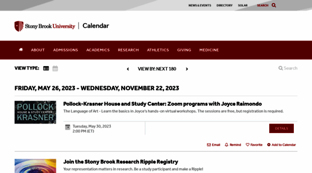 calendar.stonybrook.edu