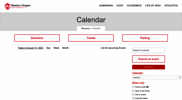 calendar.wou.edu