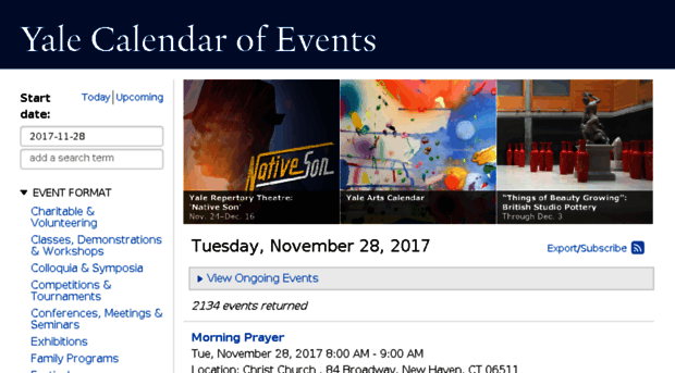 calendar.yale.edu