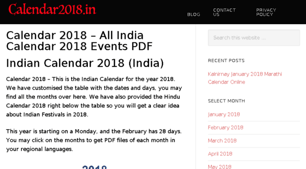 calendar2018.in