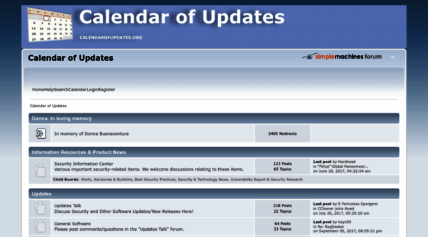 calendarofupdates.org