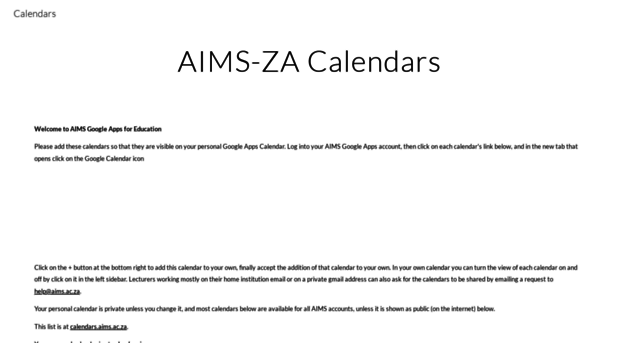 calendars.aims.ac.za