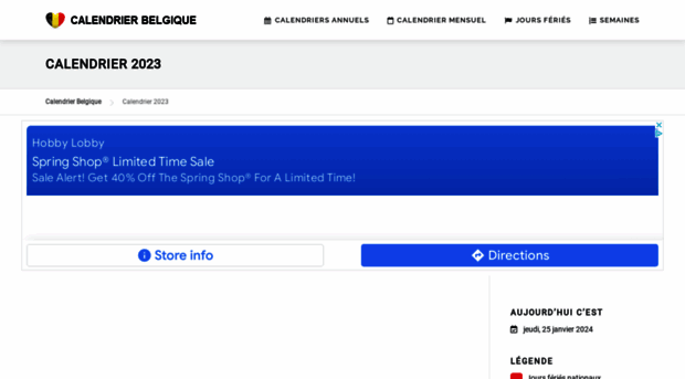 calendrier-belgique.be