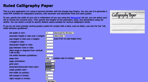 calligraphypaper.appspot.com - Ruled Calligraphy Paper - Calligraphy ...