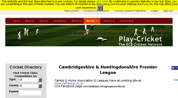 cambhuntpremierleague.play-cricket.com