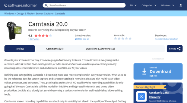 camtasia.informer.com