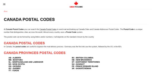 canadapostalcodes.net