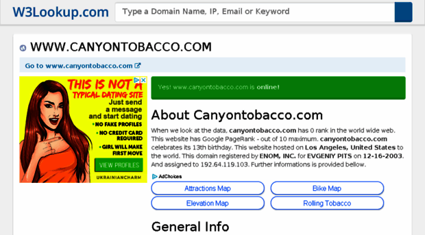 canyontobacco.com.w3lookup.net