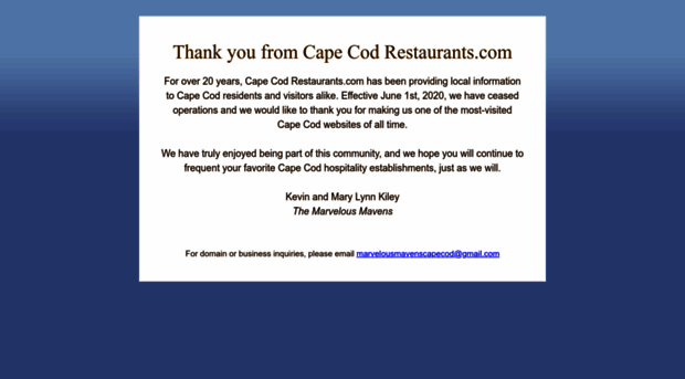 capecodrestaurants.com