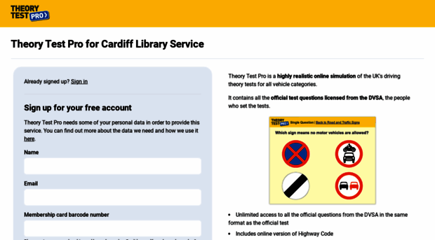 cardifflibrary.theorytestpro.co.uk