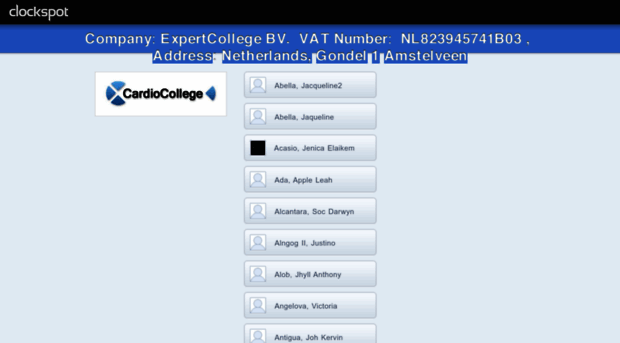 cardiocollege.clockapp.com