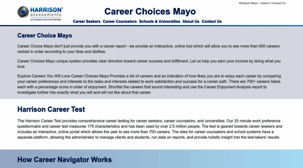 careerchoicesmayo.harrisoncareerguide.com