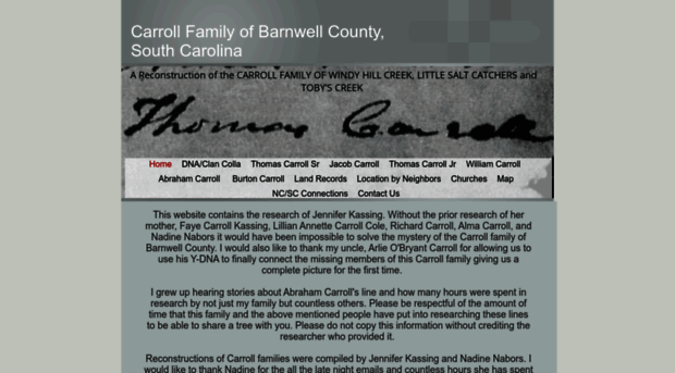 carrollfamilyofbarnwellcounty.com