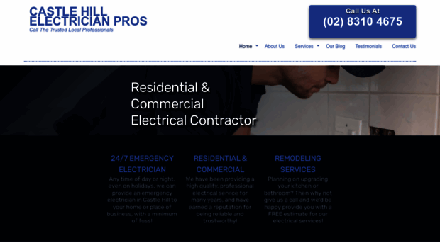 castlehillelectrician.com