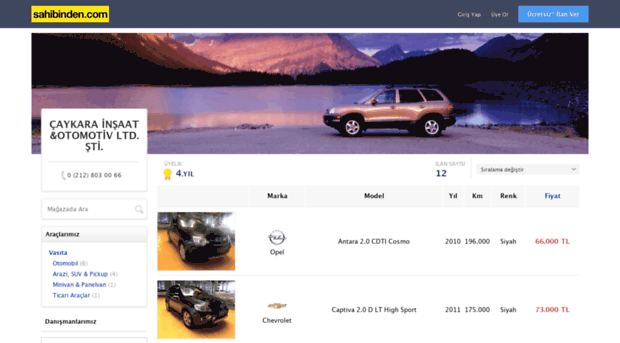 caykarainsaatotomotiv.sahibinden.com
