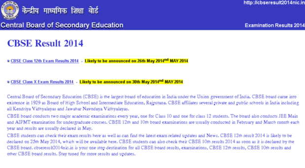 cbseresult2014nic.in