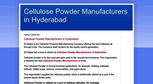 cellulosepowdermanufacturershyderabad.blogspot.in