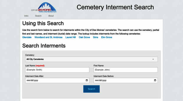 cemeterysearch.dmgov.org