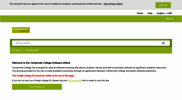 centennialcollege.onthehub.com