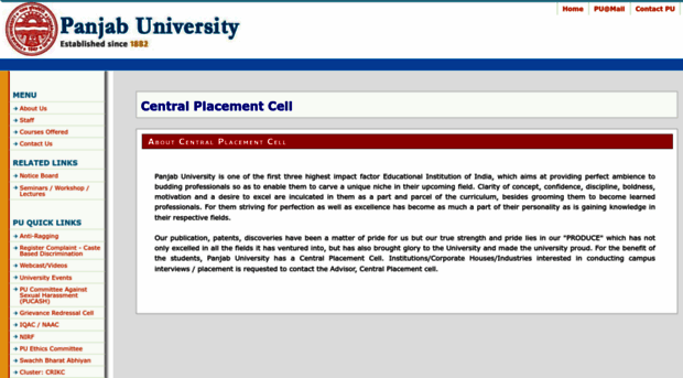 centralplacement.puchd.ac.in
