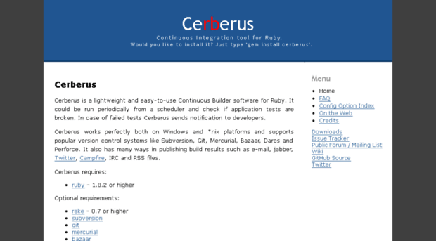 cerberus.rubyforge.org