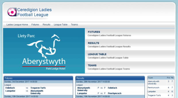 ceredigionladiesfootballleague.co.uk