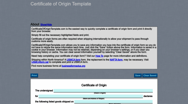 certificateoforigintemplate.com