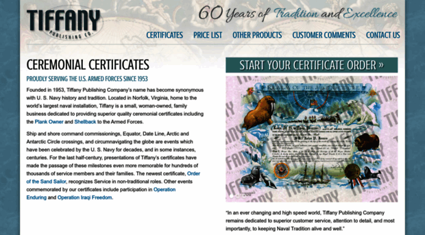 certificatesbytiffany.com
