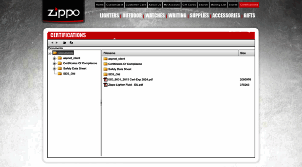 certification.zippo.com